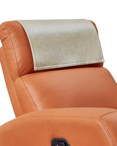 Hittun Non Slip Recliner Headrest Protector Washable Faux Leather Headrest Covers for Recliner Chair Waterproof Couch Head Rest Covers for Sofa,Furniture,Office Chair,Theater Seat (Beige)