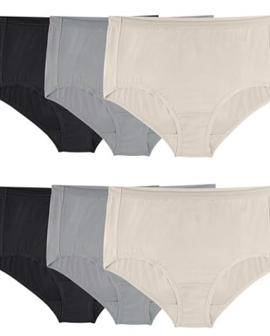 Fruit of the Loom womens Microfiber Panties (Regular & Plus Size) Underwear, Plus Size Brief - 6 Pack Assorted, 11 US