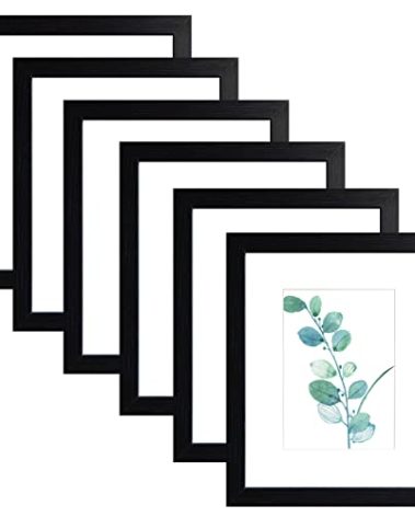SESEAT Black 8x10 Picture Frames Wood 6 Pack Wall Mounting or Tabletop Display