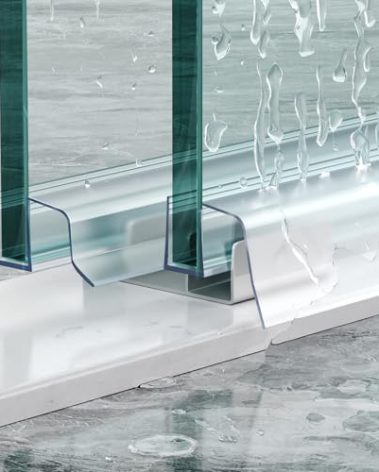 FCSOTSPS Sliding Shower Door Bottom Seal, 2 PCS 3/8" x 36" Sliding Shower Door Sweep for 3/8Inch Glass, Frameless Glass Door Seal Strip Stop Shower Leaks and Create a Water Barrier