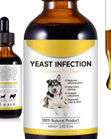 Natural Yeast Infection Treatment for Dogs, Dog Ear Infection Treatment, Dog Allergy Relief, Helps to Support Itch Relief, Inflammation Relief & More, Ear Infection Treatment for Dogs - 2 fl oz