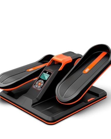 UPREIGN Under Desk Elliptical, Portable Seated Elliptical Exercise Machine, with Touch Screen Control Panel and Remote Control for Home or Office Use. Wireless Connectivity Enabled.