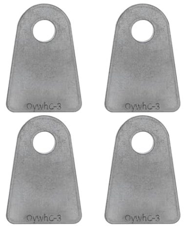 Weld on Tabs, Steel shock mount Weld Tab, Universal Weld on Tabs Flat Bottom Mount with a 1/2" Hole.2-1/2" Height, 1-3/4" Wide, 1/4" Thick Pack Of 4 Tabs Steel Mounting Bracket OywhC-3