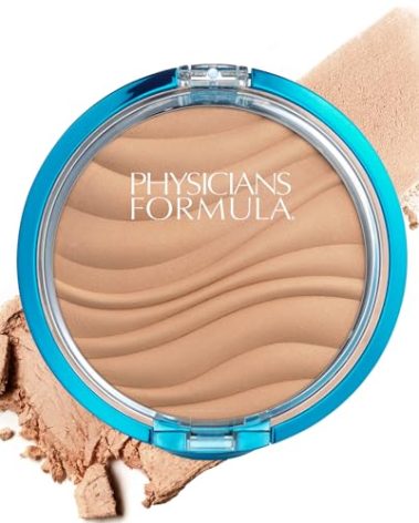 Physicians Formula Mineral Wear Talc-Free Airbrushing Pressed Powder, Full Coverage Mineral Face Powder for Sensitive Skin – Beige