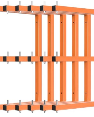 Lumber Rack Wall-Mounted Lumber Storage Rack, Heavy Duty Wood Storage Racks with 9-Level System, 1980 LB Sturdy Garage Wood Organizer, Orange Lumber Metal Racks for Indoor and Outdoor (6 Pack)