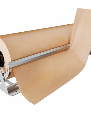 DIY Crew 36 Inch Paper Roll Dispenser and Cutter - Heavy-Duty Wall Mountable, Non Slip Tabletop - Kraft, Freezer, Butcher Paper - Up to 1000ft Rolls