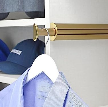 TAG Hardware Premium 14 1/8 Inch Long Expendible Pullout Closet Wardrobe Valet Rod (Matte Gold)