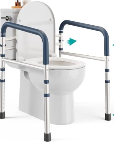 PELEGON Toilet Safety Rails (350 lb) - Adjustable Toilet Safety Frame & Rails, Toilet Safety Rail for Elderly Adults, Toilet Handles for Seniors, Toilet Bars for Elderly & Handicap