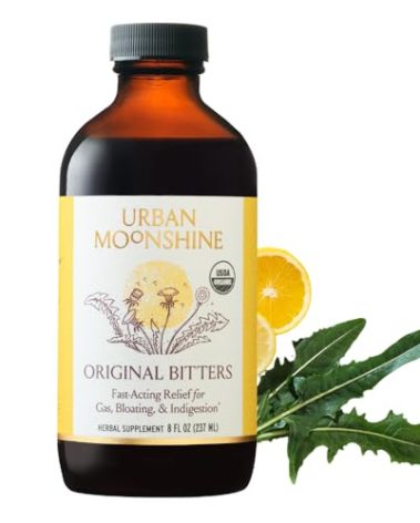 Urban Moonshine Original Digestive Bitters - Debloat - Gut Health - Appetite Regulation - Digestive Support - Certified Organic - Dandelion Root - Burdock Root - 8 Fl Oz