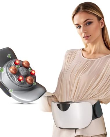 Automatic Abdominal Massager, Bianstone Belly Rubbing Instrument, Dual-use for Waist and Abdomen, Positive and Negative Massage, Flatulence Relief, Promote Intestinal Peristalsis (White)