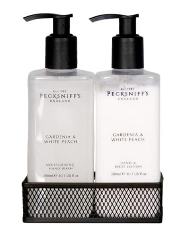 Pecksniff's Gardenia & White Peach Hand Wash and Body Lotion Set, 300ml 10.1 fl. oz. each