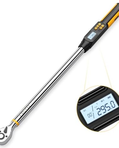 TAGVIT 1/2 Inch Drive Digital Torque Wrench with Angle, 14.75-295Ft-lb/20-400Nm, Electronic Torque Wrench, ±2% Accuracy with with Preset Value, Data Storage, Buzzer and LED Flash Notification for Car