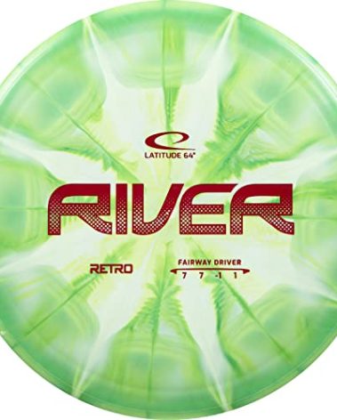 Latitude 64 Retro Burst River | Disc Golf Fairway Driver | Easy-to-Throw Disc Golf Driver for Beginners | Straight Flying | 170g+ Frisbee Disc | Unique Burst Patterns | Green