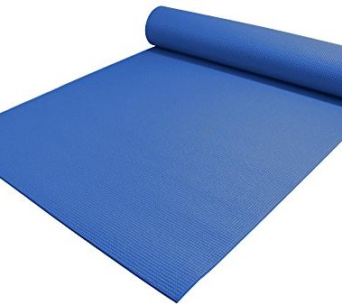 YogaAccessories 1/4" Thick High Density Deluxe Non Slip Exercise Pilates & Yoga Mat (Dark Blue)