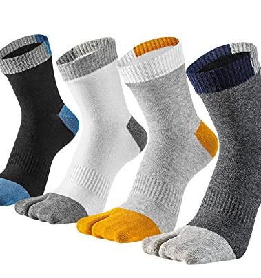 Men Tabi Socks Split Toe for Flip Flop Cotton Sandal Sand Ninja Japan 4 Pack