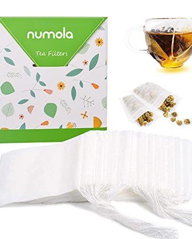 Numola 100Pcs Disposable Tea Bags for Loose Leaf Tea, Empty Tea Bags Natural Material Seal Tea Infuser Bag, Tea Infuser Sachets with Drawstring Herb Sachet Bags for Loose Tea (4" x 3.2")