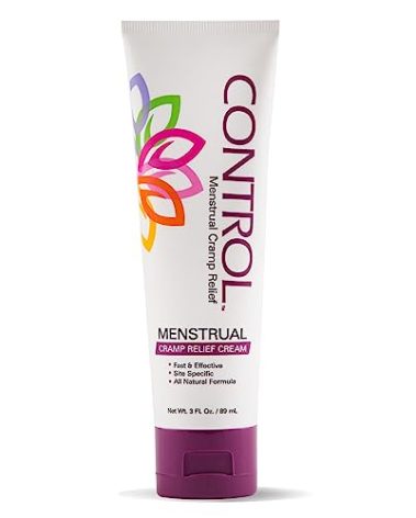 CONTROL, Menstrual Cramp Relief Cream, Topical Pain Relief for Period Cramps and PMS, Period Relief Products, Fast and Effective, Easy to Use, Safe for All Ages, Hormone Free, All Natural, 3 oz Tube.
