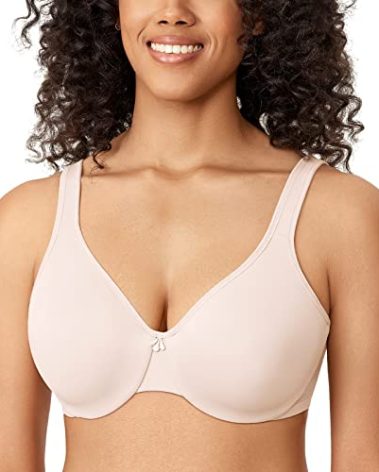 DELIMIRA Women's Minimizer Bra Plus Size Underwire Smooth Full Coverage Seamless Bras Rose White 40B