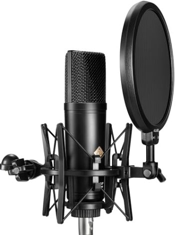 ALABS XLR Podcast Microphone - Professional Condenser Studio Mic with 25mm Large Diaphragm, Shock Mount, Pop Filter for Streaming, Podcasting, Vocals, and Recording AC88