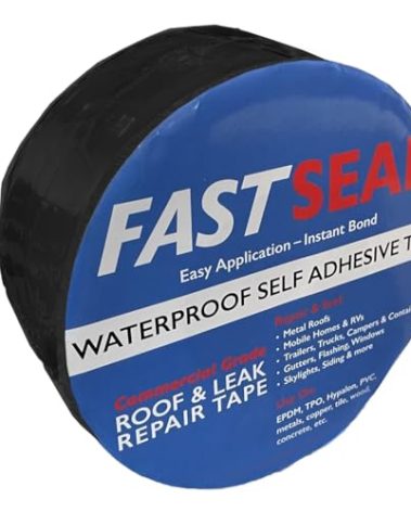 FastSeal RV Roof Tape, 2" x 50' Black, RV Sealant Tape for Camper Roof Repair, Trailer Roof Sealant, Stop Camper Roof Leaks, UV-Resistant - Eternabond Equivalent (2" x 50', Black)