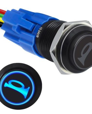 GEPHYNM Horn Button, Momentary Push Button Switch, Horn Switch for Car Modification, Push Button Switch a Tail Plug Harness