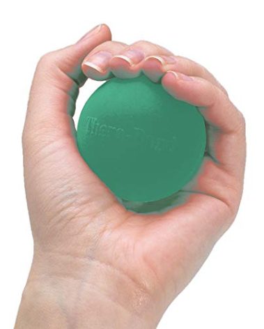 THERABAND Hand Exerciser, Ball For Hand, Wrist, Finger, Forearm, Grip Strengthening & Therapy, Squeeze Ball to Increase Hand Flexibility & Relieve Joint Pain, Green, Medium