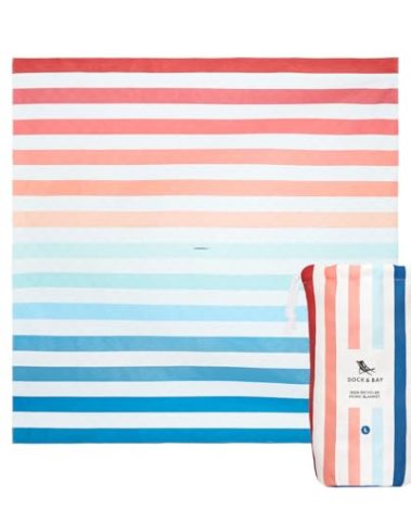 Dock & Bay Picnic Blanket - Quick Dry & Water Resistant - 100% Recycled Materials - Large (66x66) - Summer - Sand to Sea