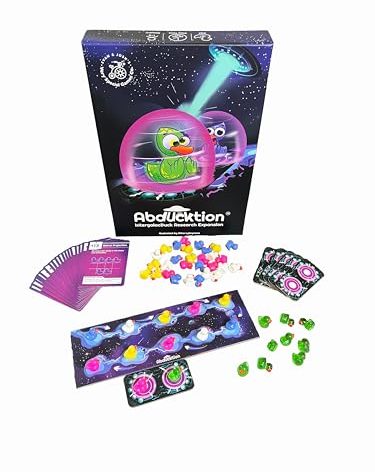 Abducktion - IntergalacDuck Research Expansion Pack, 25-30 Minutes, Additional Cards, 2 More Boards for up to 6 Players, and Glitter Ducks!