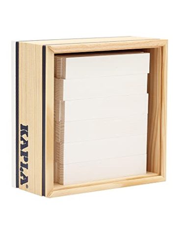 KAPLA 40 Squares White - Wooden Construction Set 40 White Colored Building Planks
