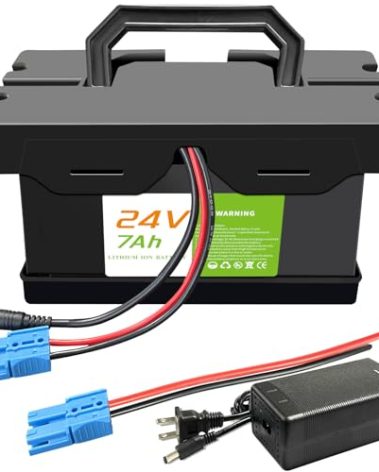 VATOSO 24V 7Ah/12Ah Lithium Battery for Ride-On Cars & Toys, Compatible with Dynacraft Realtree 24V UTVs- Lightweight & Long-Lasting, with 2A Fast Charger (24V7Ah)