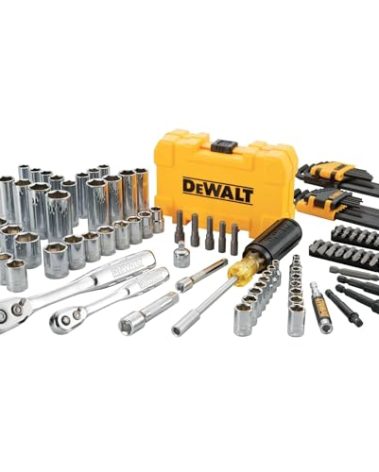 DEWALT Mechanics Tools Kit and Socket Set, 1/4" & 3/8" Drive, SAE, 108-Piece (DWMT73801)