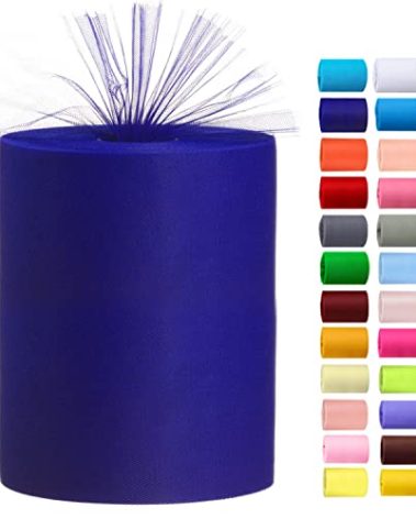 Tulle Rolls 6” by 100 Yards (300 feet) Tulle Roll Spool Fabric for DIY Tutu Skirts Wedding Baby Shower Crafts Decorations Party Supplies (Royal Blue)