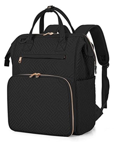 Fasrom Nurse Backpack for Work Women, Nursing Tote Bag with Laptop Compartment for Nursing Work and Home Health Care, Black (Empty Bag Only)