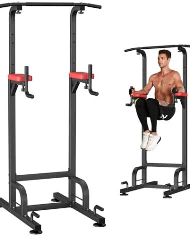 RELIFE REBUILD YOUR LIFE Power Tower Pull Up Bar Station Workout Dip Station for Home Gym Strength Training Fitness Equipment