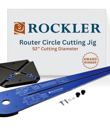 Rockler Ellipse Router Circle Cutting Jig – Easy to Use Circle Routing jig - Plunge Router Jigs for Wood Working – Jigsaw Guide for Cutting with Guide Arm, Dovetail Keys, and More