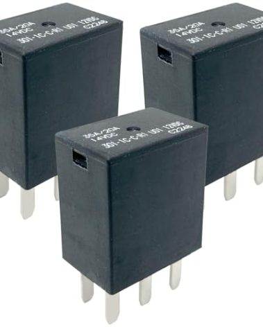 3-Pack 301-1C-C-R1 U01 Relay - 35A/20A 12VDC 5-Pin SPDT Automotive Relay - Compatible with Ford F-150, Dodge Ram, Jeep Wrangler - Fixes Fuel Pump, Cooling Fan & P0230/P0699 Errors