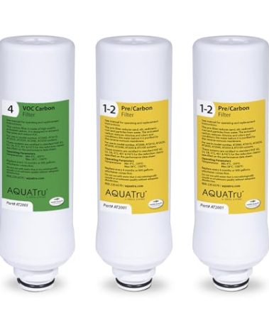 AquaTru Classic Replacement Filters for AQUA TRU Classic Countertop Reverse Osmosis Water Purifier (AquaTru Classic/Classic Smart & Undersink Replacement FIlter One Year Combo Pack (Yellow/Green))
