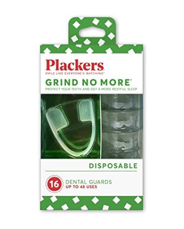 Plackers Grind No More Night Guard, Nighttime Protection for Teeth, BPA Free, Sleep Well, Ready to Wear, Disposable, One Size Fits All, 16 Count