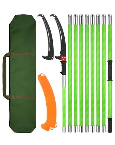 Manual Pole Saw for Effortless High Branch Cutting - 30ft Extendable Tree Pruner with Sharp Steel Blade | Lightweight & Durable Pole Saws for Tree Trimming & Branch Cutter for Yard Maintenance