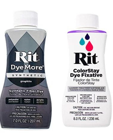 Rit DyeMore 7 Oz. Synthetic Liquid Fiber Dye for Clothing, Décor, and Crafts – Graphite with Color Fixative
