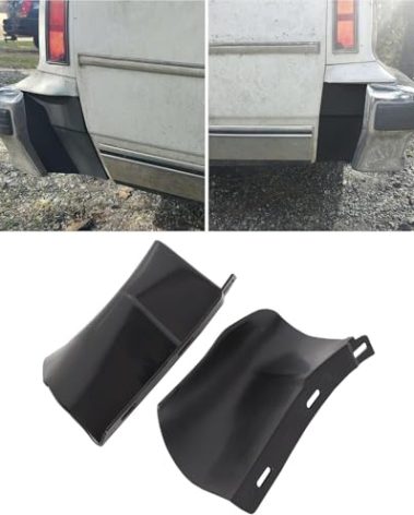 ECOTRIC Rear Bumper Quarter Panel Fillers Kit Compatible with 1986-1990 Chevy Caprice/Impala ABS plastic Black