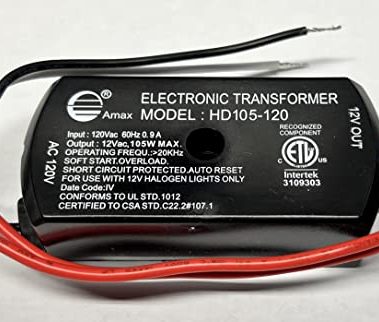 Import HD105-120 105W Electronic Low Voltage Transformer, 120V to 12V, 1.2A, Surface Mount, Fully Dimmable, Short Circuit Protection, Halogen Lights