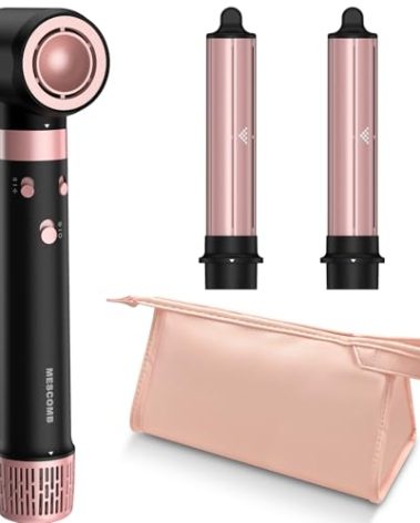 3 in 1 Air Styler with High-Speed Hair Dryer Brush & Air Curler for Curling, Negative Ions Frizz-Free Styling Drying, No Heat Damage, Fit for All Hair Types Hot Hair Styler with Travel Case