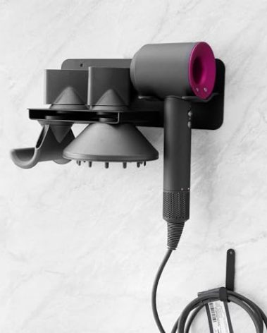 Hair Dryer Holder for Dyson Supersonic Airwrap Hair Dryer, Metal Blow Dryer Stand for Bathroom and Salon, Wall Mount Attachments Storage