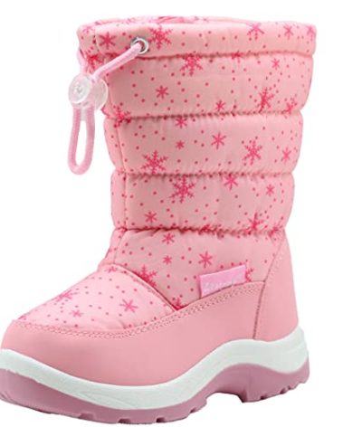 Apakowa Kid's Girls Cold Weather Snow Boots (Toddler/Little Kid) (9 M US Toddler, Pink2)