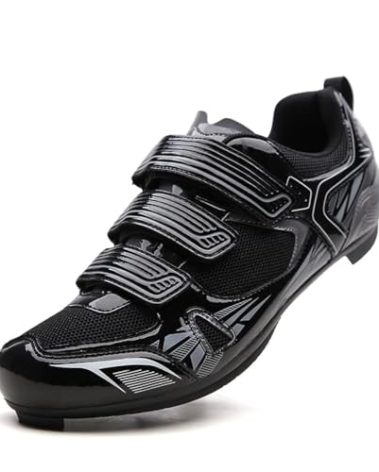Patavinity Cycling Men Shoes for Bike and Bike+ with Delta-Compatible Bike Cleats（6.5.Black）