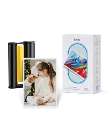 Liene Amber M100/M200/M110/M210 4x6'' Photo Printer 40 Sheets Photo Paper & 1 Cartridge Refill Only for DHP512/DHP513/DHP514/DHP515