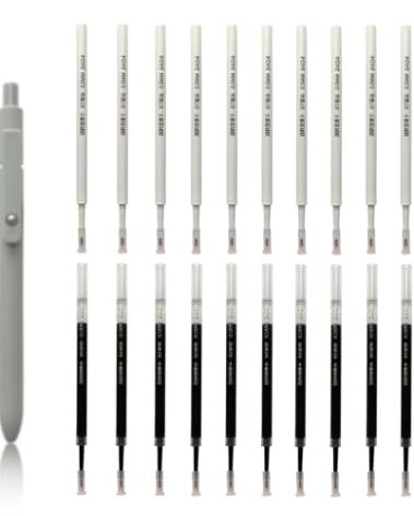 0.5 Pen Refill Compatible with Zenith,0.5mm Tip Fine Point Quick Drying Ink,Smooth Writing,4.3'',Black Ink,20Pcs