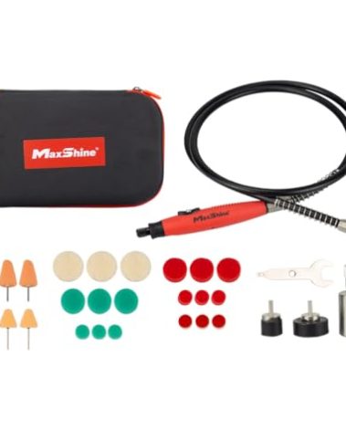 Maxshine Professional Mini Polisher (MN01) with 5/8” Adaptor - Polishes Car Headlamps, Brake Lights, Removes Grease - Auto Detailing Tool for Paint Protection, Swirl & Scratch Repair, Glossy Shine