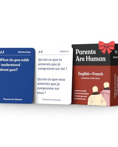 Parents Are Human, Relationship Cards, Get to Know Each Other Better, Parents, Adults, Families, & Teens Relationship Building, Light & Deep Questions, 70 Questions & Activity Cards, English + French